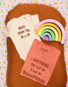 Mother and baby clothign set feauting one baby onesie and one t shirt
